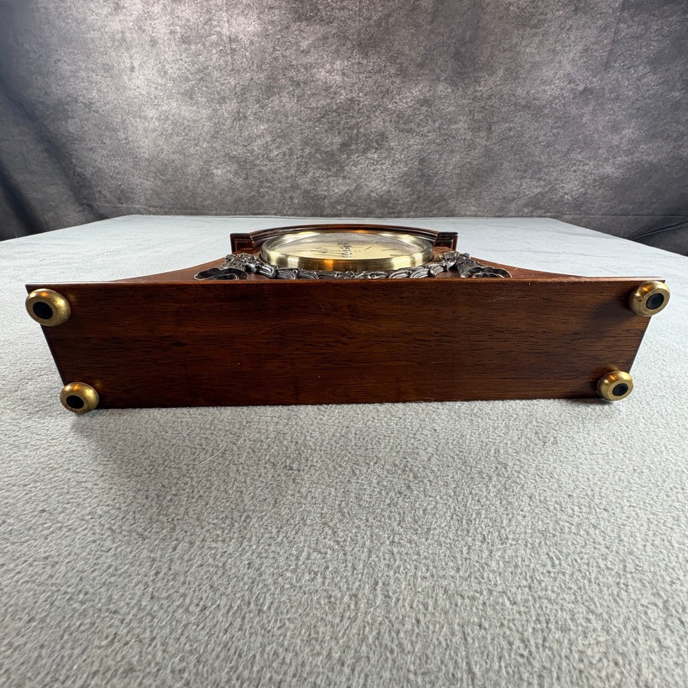Siecle Collection Wood Mantel Clock Vintage Tambour Style Roman Numerals Parts - Picture 7 of 9